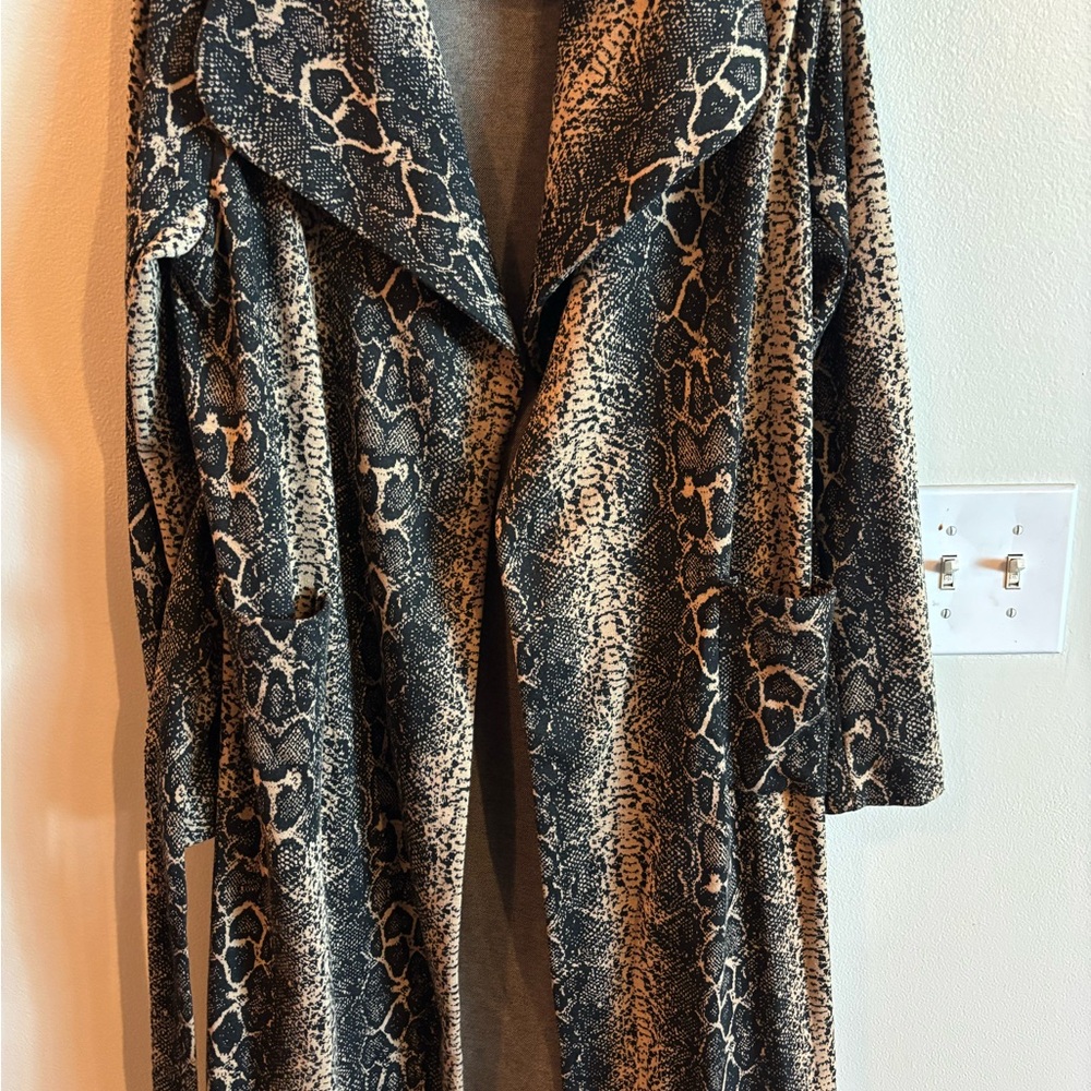 Snake Print Long Coat